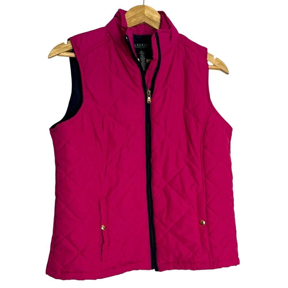 Lauren Ralph Lauren Quilted Down Puffer Vest Pink Size L